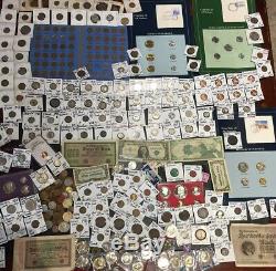 Huge Lot 450+Coin/Stamp/Notes1893+Silver/Mercury/Buffalo/Indian/NGC Slab/World+