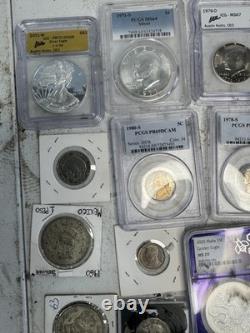 Huge Lot Of Silver Coins And Slabs Over 30 Pieces In Total