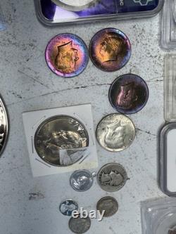 Huge Lot Of Silver Coins And Slabs Over 30 Pieces In Total