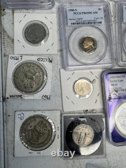Huge Lot Of Silver Coins And Slabs Over 30 Pieces In Total