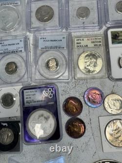 Huge Lot Of Silver Coins And Slabs Over 30 Pieces In Total