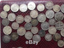 Huge World Foreign Silver 173 Old Silver Vintage Coins francs guilder Canadian