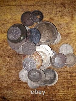 Hugh Lot of World Silver Coins Lot 1900s Many Countries NET SILVER 715 GRAMS