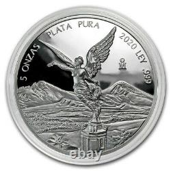 IN STOCK LIBERTAD MEXICO 2020 5 oz Proof Silver Coin in Capsule Mintage of 2,950