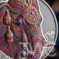 Indian Elephant Patterns of the World 2 oz Silver Coin CFA Cameroon 2026