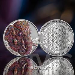 Indian Elephant Patterns of the World 2 oz Silver Coin CFA Cameroon 2026 Indian Elephant Patterns of the World 2 oz Silver Coin CFA Cameroon 2026