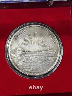 Iraq- 500 Fils 1959 & 1 Dinar 1973 oil Nationalization Silver coin in gift case