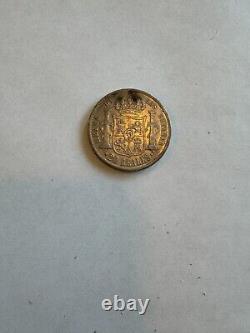 Isabel II 20 Reales 1855 Madrid Queen Isabella Silver Coin Spanish