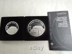Israel 2009 Masada / Unesco World Heritage Sites, BU+PROOF Silver Coins +box+COA