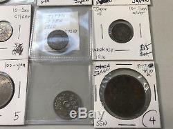 Japan old and new Sen and Yen world coins lot mostly silver high value
