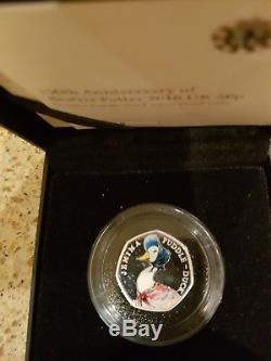 Jemima Puddleduck Silver Proof 50p coin Beatrix Potter World Black Box Ltd Ed