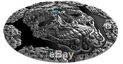 KAPALA SKULL World Cultures 2 oz Silver Coin Antique finish Cameroon 2018