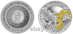 KAZAKHSTAN Gilded Silver 925+Diamond 500 Tenge BURKIT NOMADS TOTEMS 2022 PRF