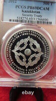 Kazakhstan 2012 Security Treaty Organization PCGS PR PF 69 1oz Silver 500 Tenge