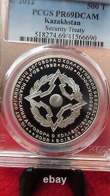 Kazakhstan 2012 Security Treaty Organization PCGS PR PF 69 1oz Silver 500 Tenge
