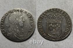 King Ludwig XIIII Rare Original silver coin Europe FRANCE 1661AD I crown spades