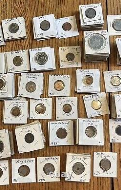 LARGE LOT 300+ FOREIGN WORLD COINS IN 2X2 SLABS At Least 100 Countries
