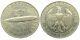 Lg Rare 1930 Zeppelin World Flight Silver Coin Karlsruhe Mint Only 61,000 Iss Bu