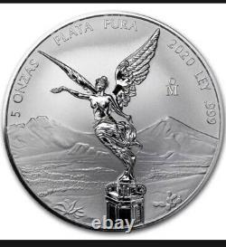 LIBERTAD MEXICO 2020 5 oz Reverse Proof Silver Coin in Capsule
