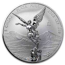 LIBERTAD MEXICO 2020 5 oz Reverse Proof Silver Coin in Capsule IN HAND