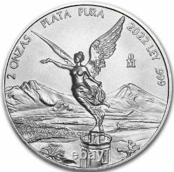 LIBERTAD MEXICO 2022 2 oz Brilliant Uncirculated Silver Coin