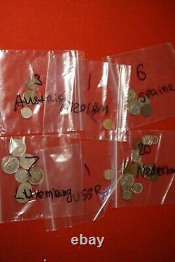 LOT of 200 COINs from 31 Foreign COUTRY 1900 1970 Catalogue SOME SILVER
