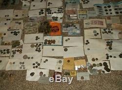 Large Assorted World Foreign Coin Lot! Some paper & silver