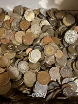 Large Lot 10 Lbs. Mixed Foreign Coins Many Different Countries Estate Lot