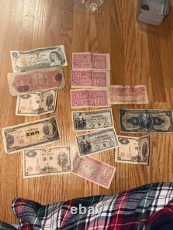 Large Vintage World Coin & Bill Collection US, Europe, Asia, Dating Back to 1809