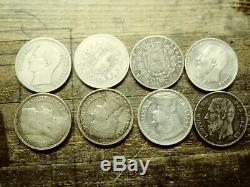 Large silver world coin lot, Italy, Latvia, Belgium, and Venezuela