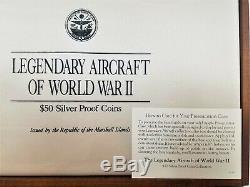 Legendary Aircraft Of World War II $50 Proof Silver Coin Set Marshall Islands