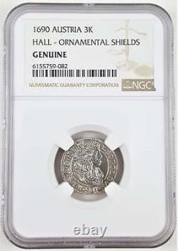 Leopold The Hogmouth Silver 3 Kreuzer NGC Graded Coin in Slab (MG)