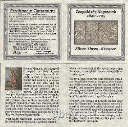 Leopold The Hogmouth Silver 3 Kreuzer NGC Graded Coin in Slab (MG)