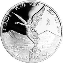 Libertad Mexico 2024 5 oz Silver Proof Coin in Capsule Mexico