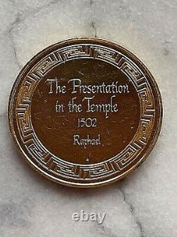 Limited Rare Franklin Mint Coin Gold Over Silver Raphael Presentation in Temple