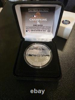 Los Angeles Dodgers 2024 World Series Champions 1oz. 999 Silver Collectible Coin