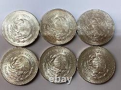 Lot 1984/1985 Mexico Libertad 1 onza. 999 Silver Rounds 6 Ounces In Total