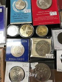 Lot 34 Huge World Coin Collection Canada UK Cayman UN Russia Retail $697 Silver