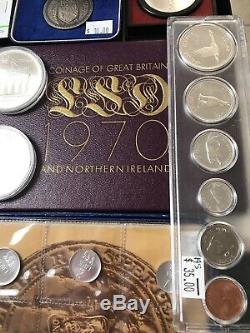 Lot 34 Huge World Coin Collection Canada UK Cayman UN Russia Retail $697 Silver