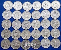 Lot Of 30 Mexico 1950 1951 1952 1953 Balanzas 25 Centavos Silver Coins Km 443