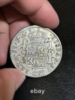 Lot Of 3 Mexico 8 Reales Silver Coin Carlos IIII Spanish Colonial Chopmarked