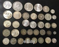 Lot Of Beautiful World Silver Coins (36 Coins)