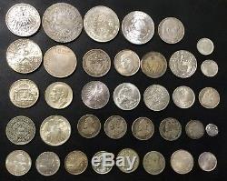 Lot Of Beautiful World Silver Coins (36 Coins)