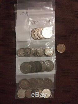 Lot Of Vintage Foreign World Silver Coins. A Lot Of Variety