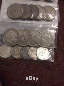 Lot Of Vintage Foreign World Silver Coins. A Lot Of Variety