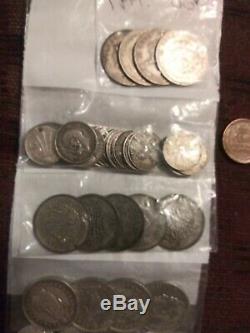 Lot Of Vintage Foreign World Silver Coins. A Lot Of Variety