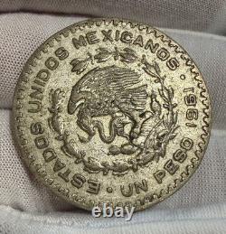 Lot of 100 Mexico's Last Silver Coin The 1957-1967 Un Peso 10% Silver