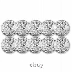 Lot of 10 2022 American Silver Eagle $1 Coin 999 Silver BU