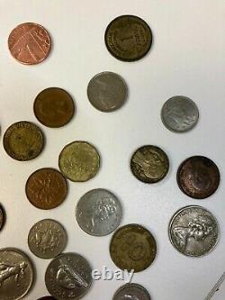 Lot of 10 Bills and 39 Foreign coins 1930's some Silver