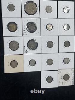 Lot of 18 World Silver Vintage Coins
